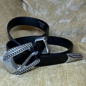 Black Belt with Embellished Silver Buckle straight to hell small / 28